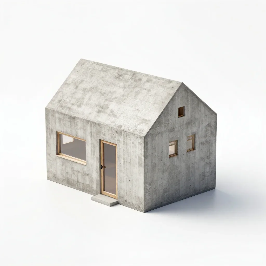 Sustainable small house isolated on a white background