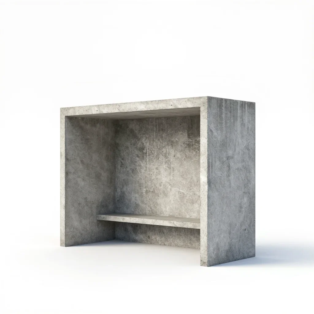 Vernacular bus shelter isolated on a white background