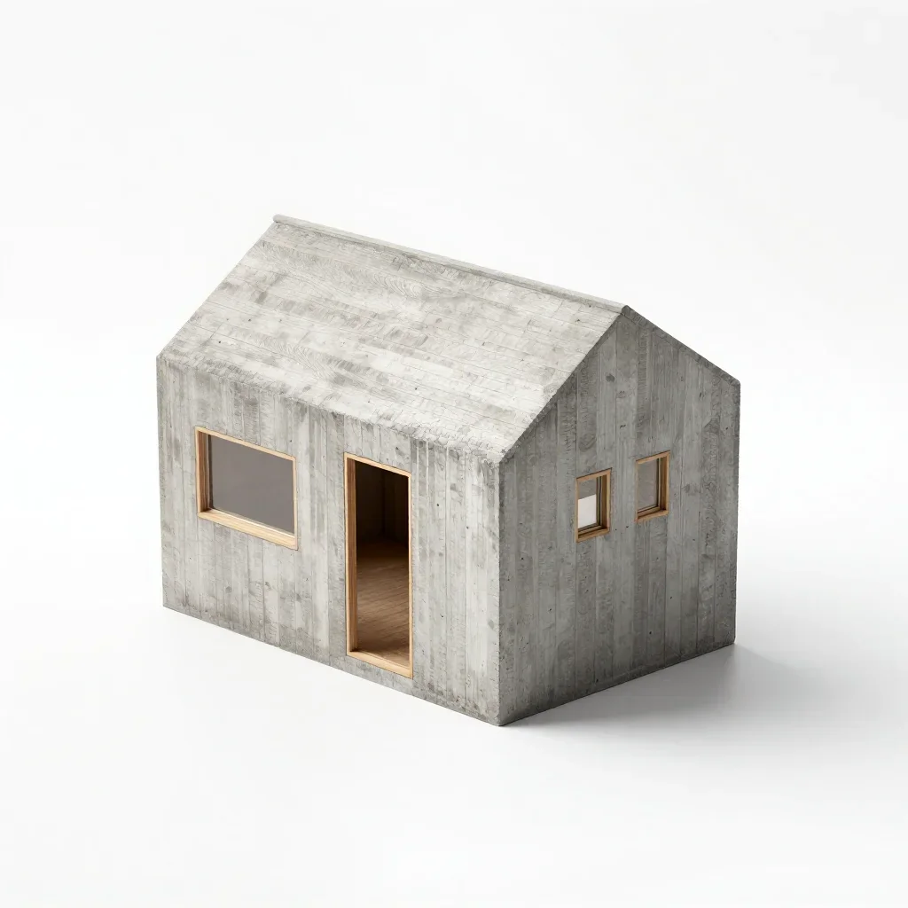 Vernacular cabin isolated on a white background