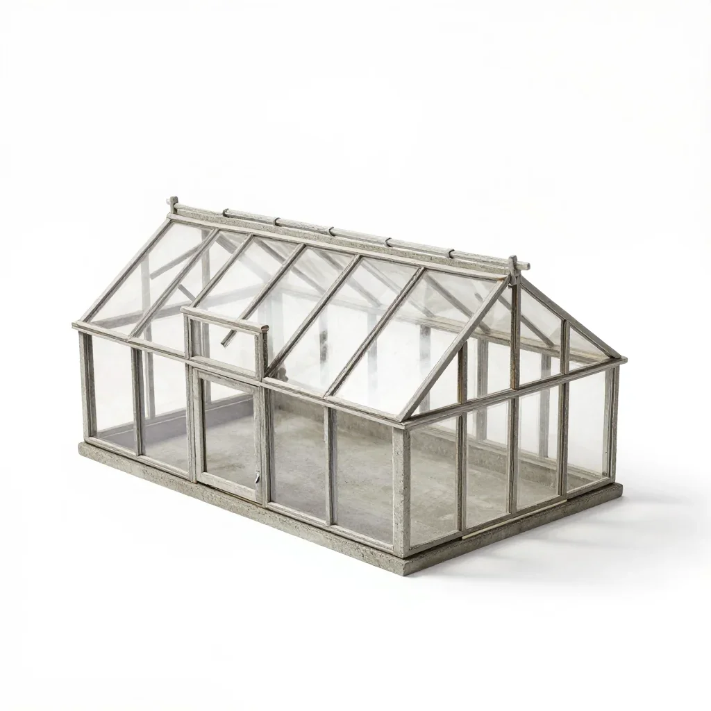 Vernacular greenhouse isolated on a white background