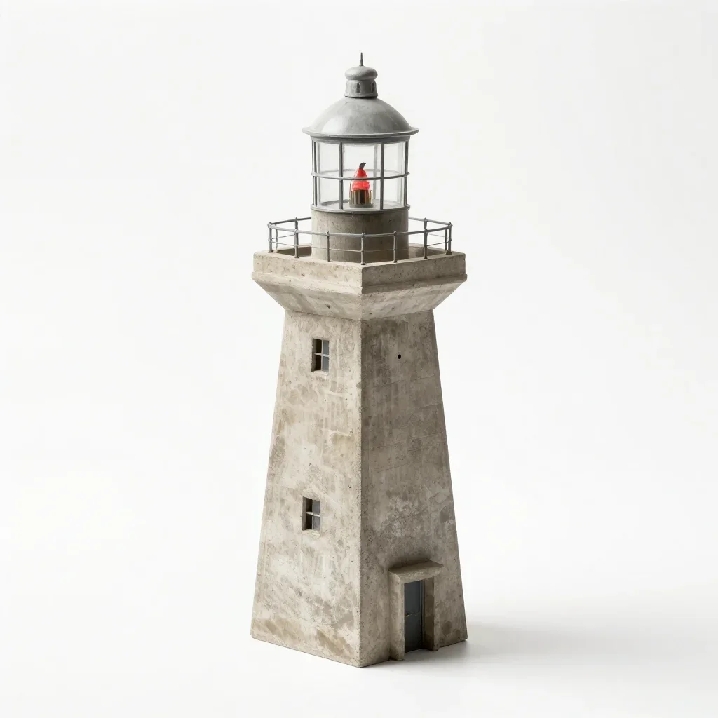 Vernacular lighthouse isolated on a white background