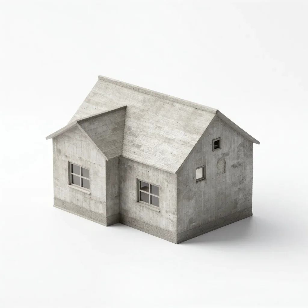 Vernacular small house isolated on a white background
