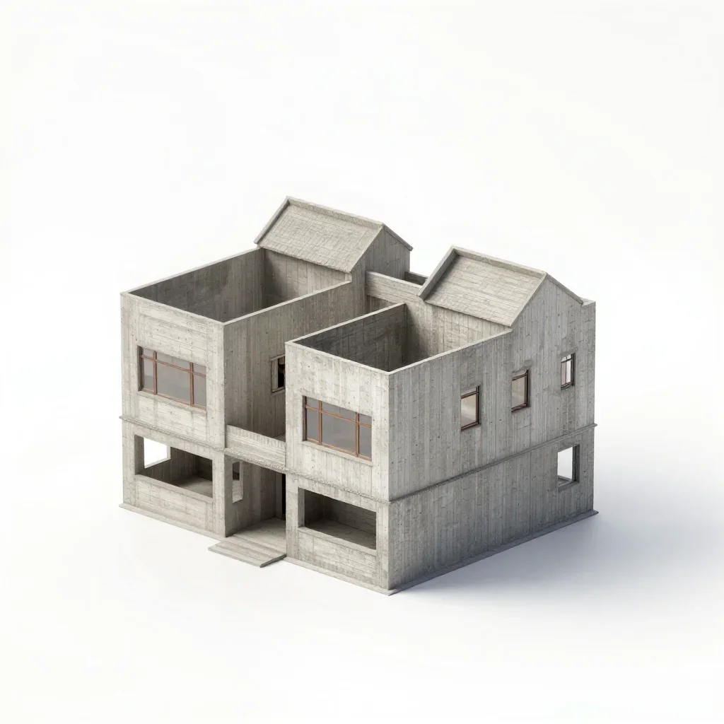 Vernacular townhouse isolated on a white background