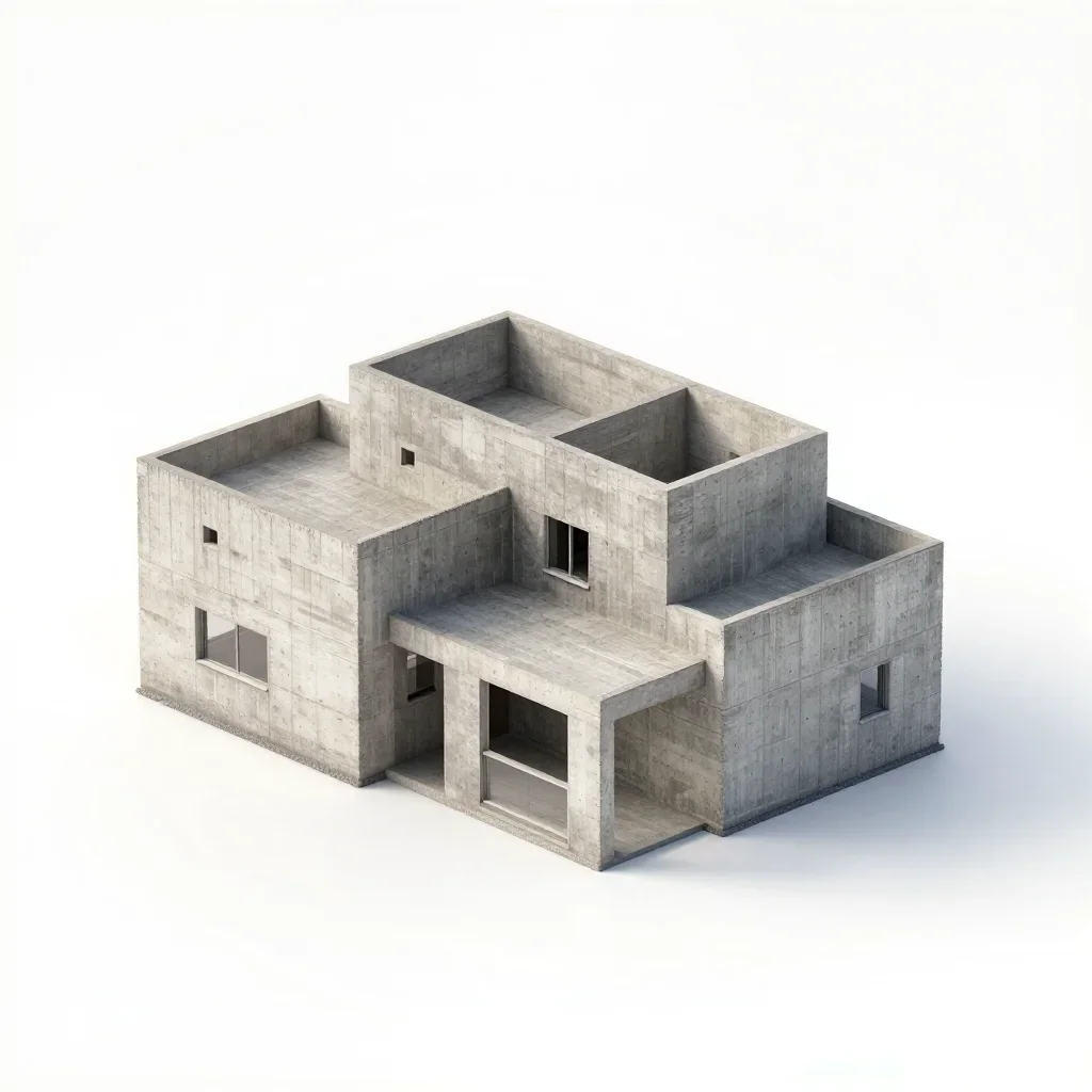 Vernacular villa isolated on a white background