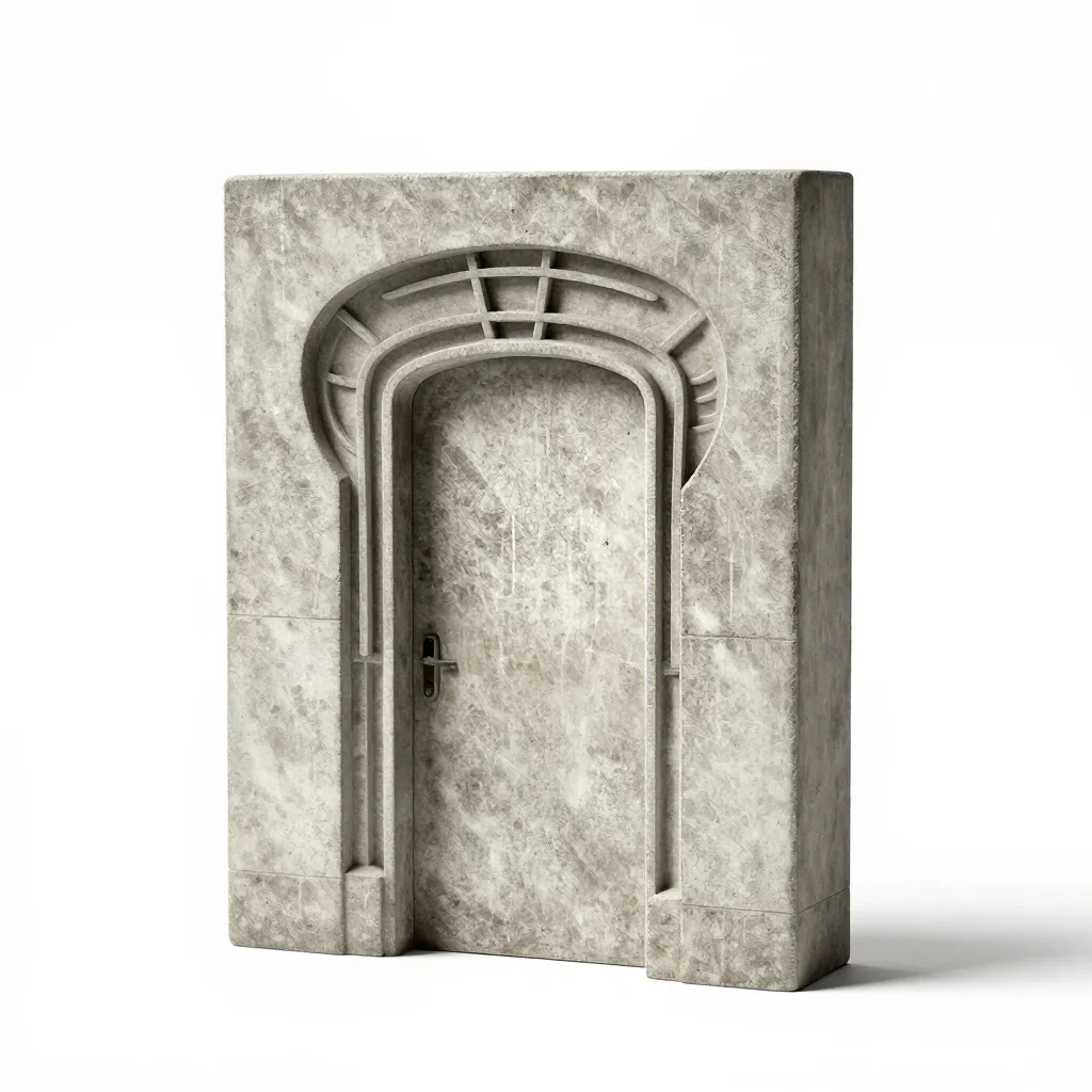 Art Nouveau doorway isolated on a white background