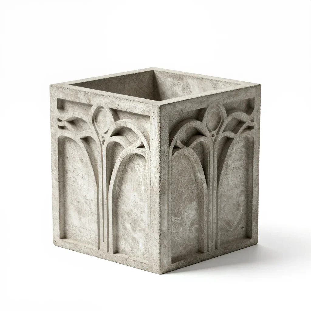 Art Nouveau facade panel isolated on a white background