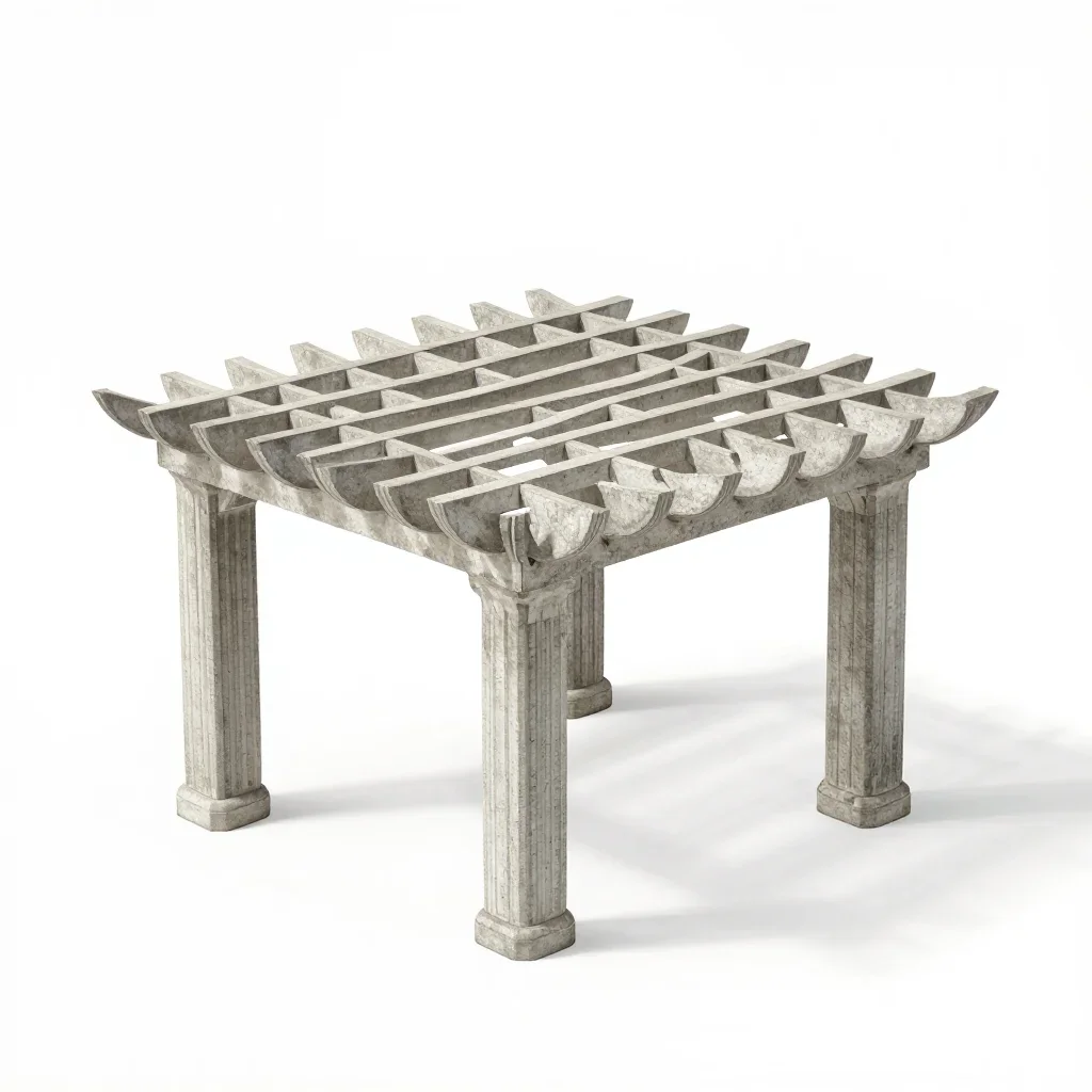 Art Nouveau pergola isolated on a white background