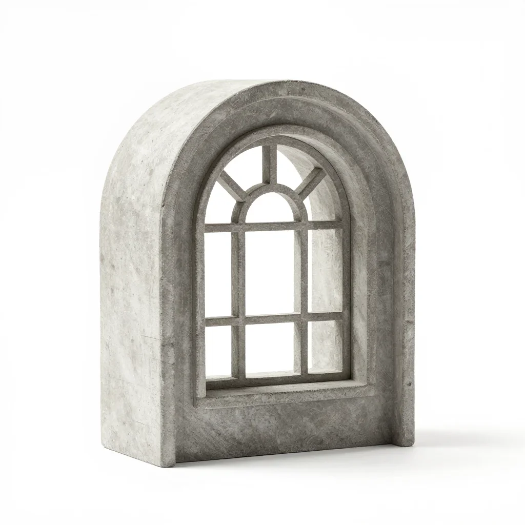 Classical arched window isolated on a white background