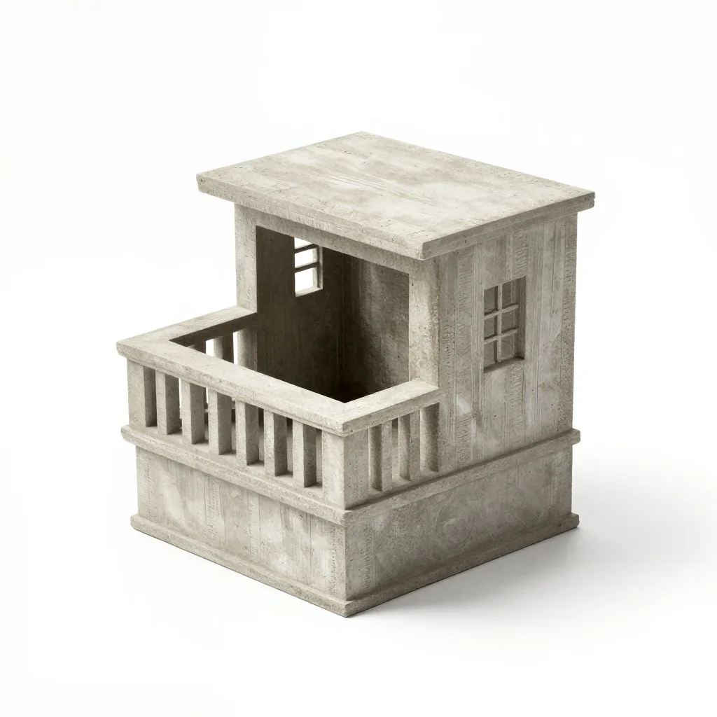 Classical balcony isolated on a white background