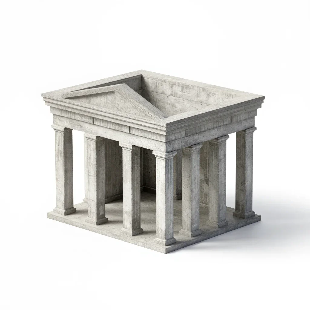 Classical portico isolated on a white background