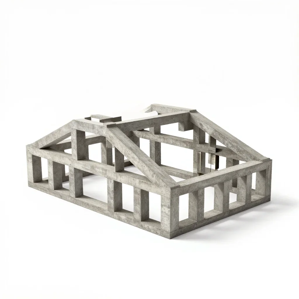 Classical roof truss isolated on a white background