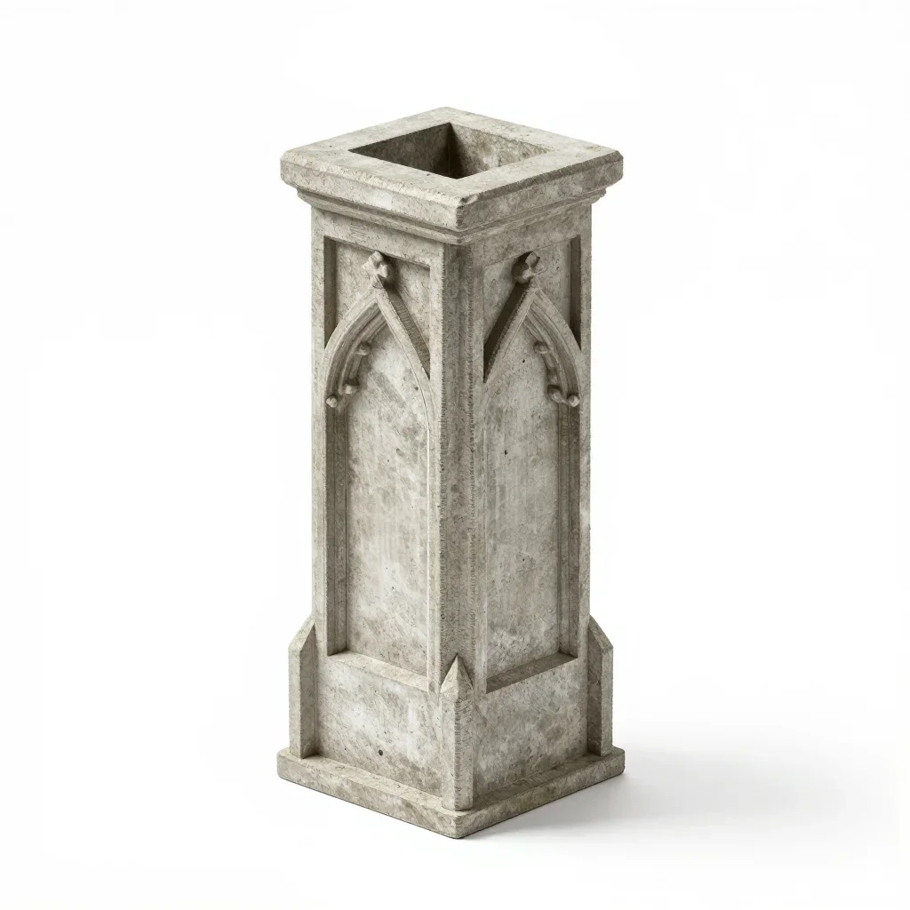 Gothic chimney isolated on a white background