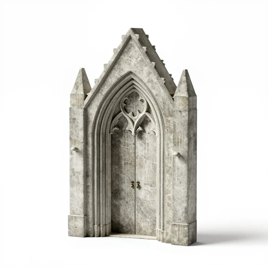 Gothic doorway isolated on a white background