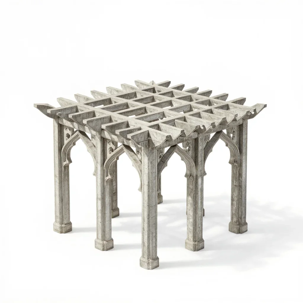 Gothic pergola isolated on a white background