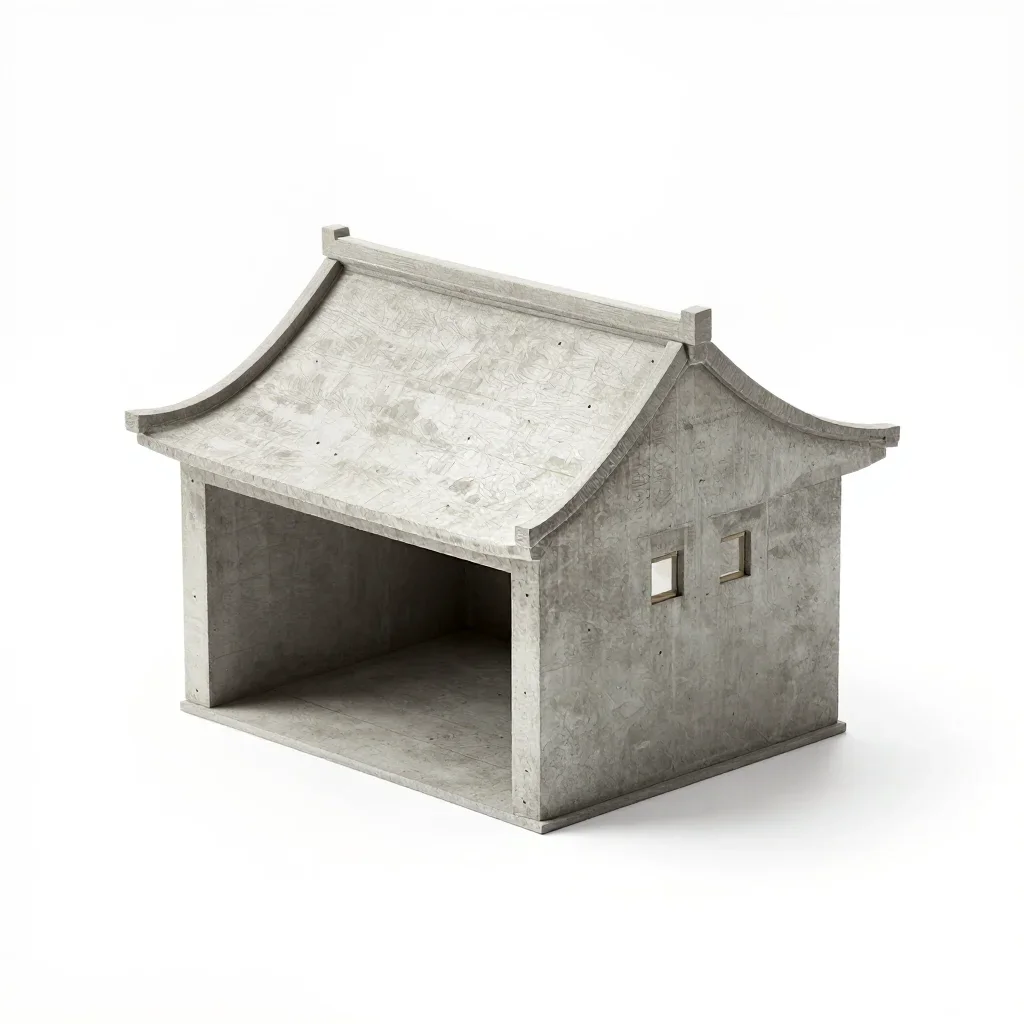Japanese portico isolated on a white background
