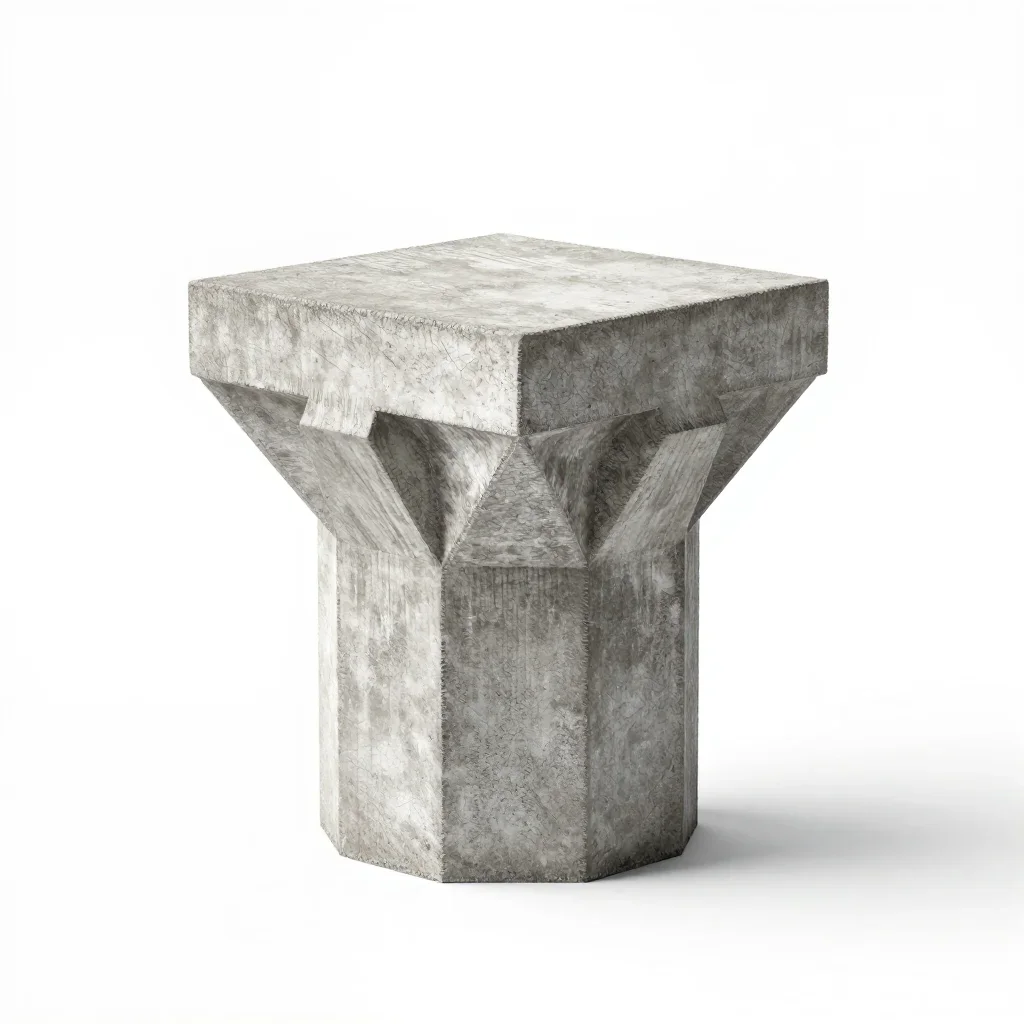 Modernist column capital isolated on a white background