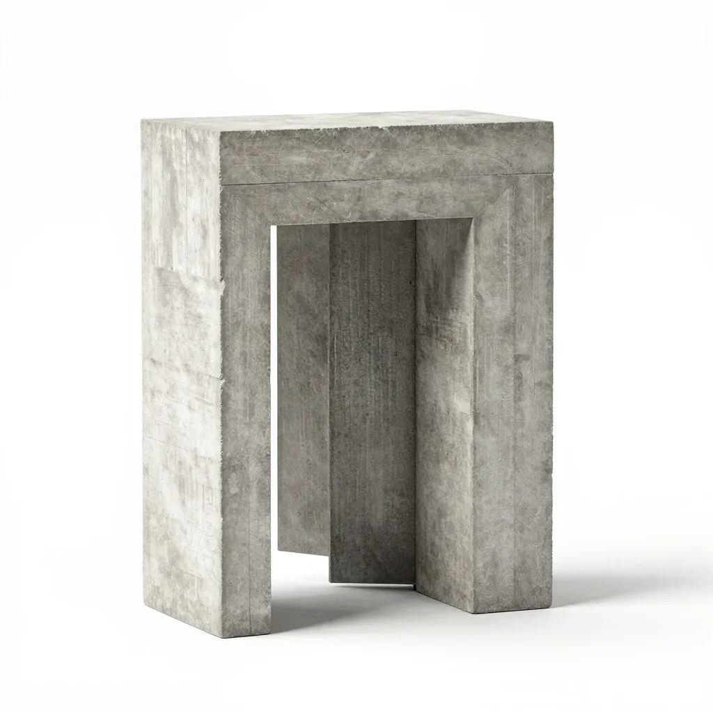Modernist doorway isolated on a white background