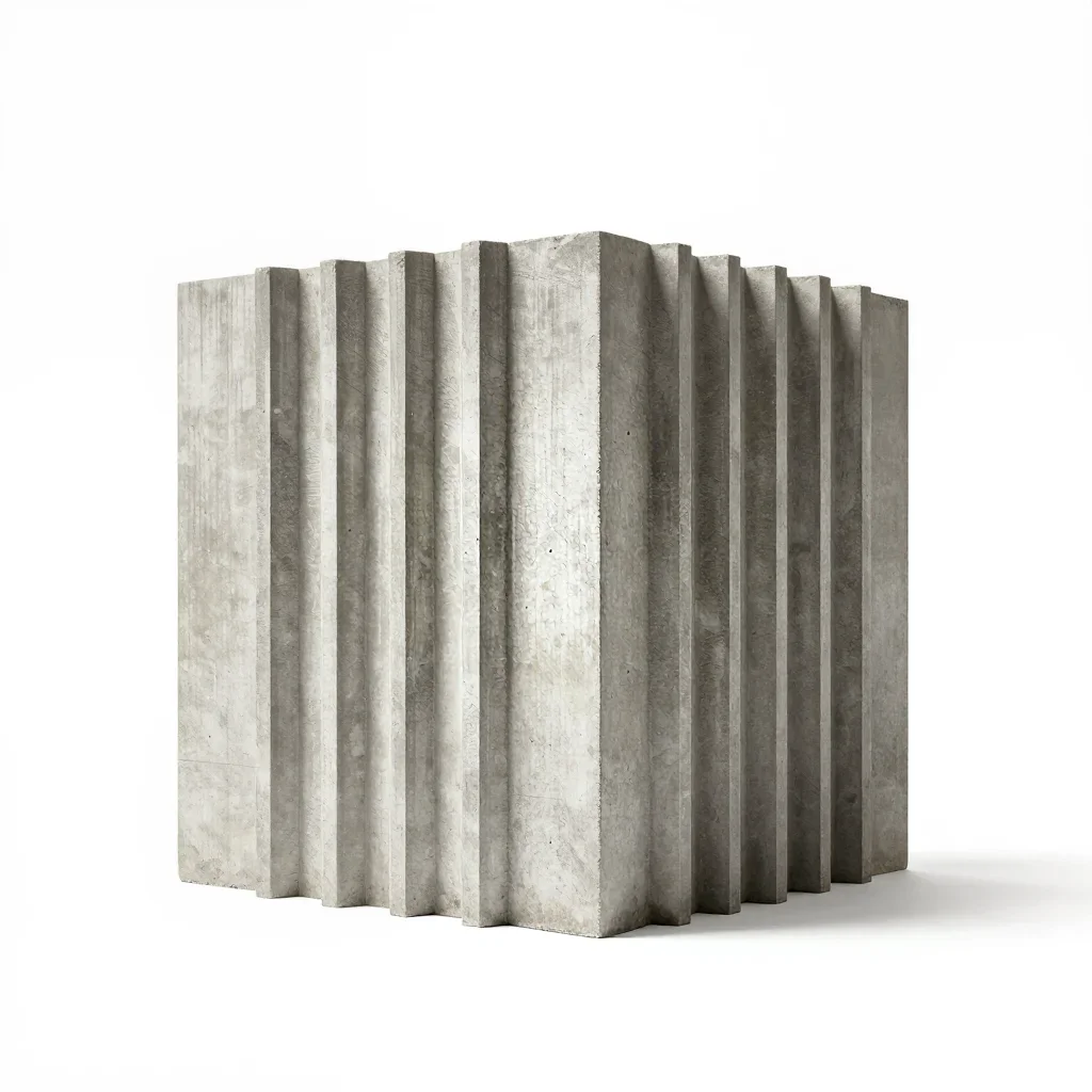 Modernist facade panel isolated on a white background