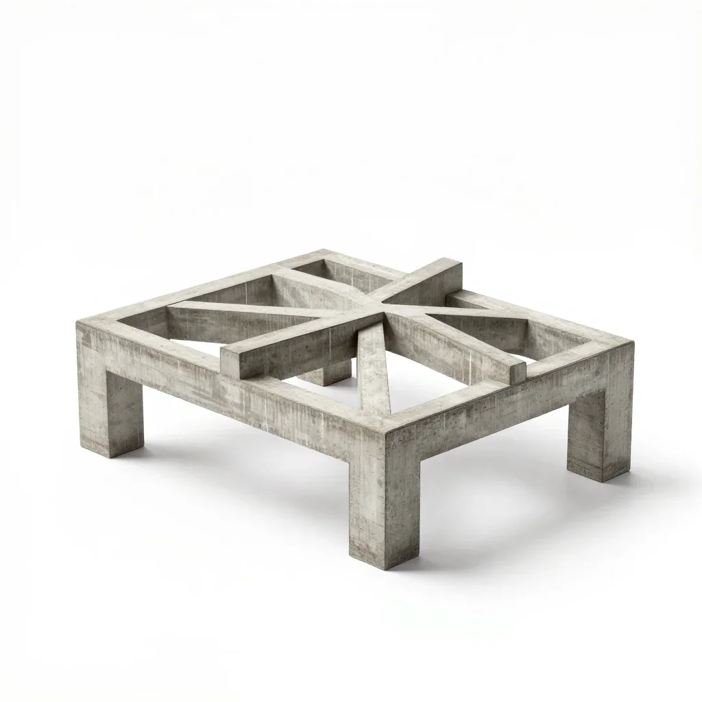 Modernist roof truss isolated on a white background