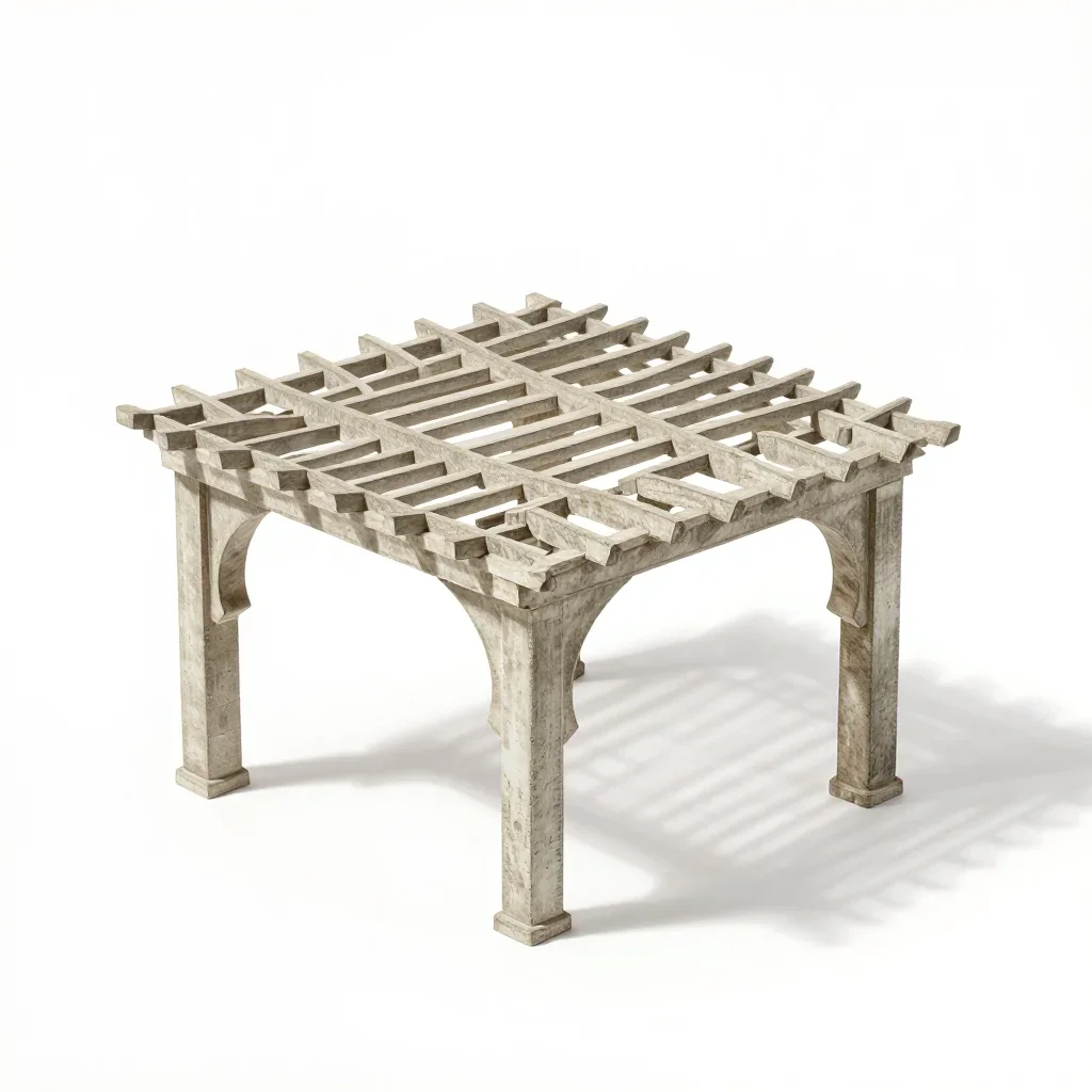 Moorish pergola isolated on a white background