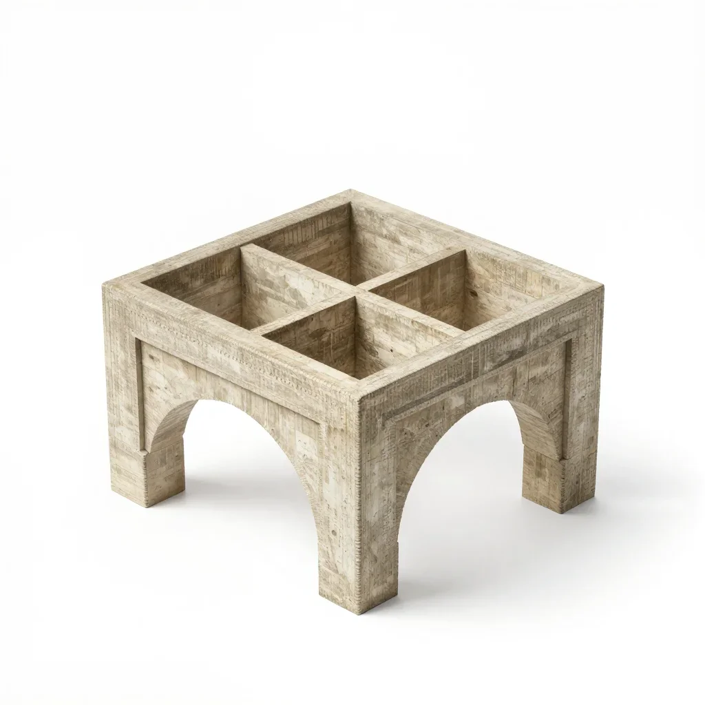 Moorish roof truss isolated on a white background