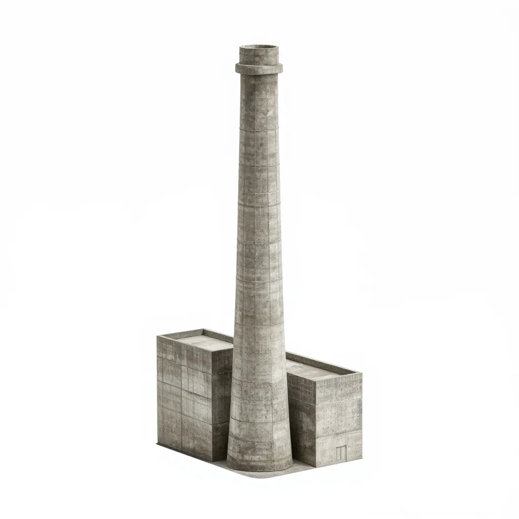 Industrial chimney isolated on a white background