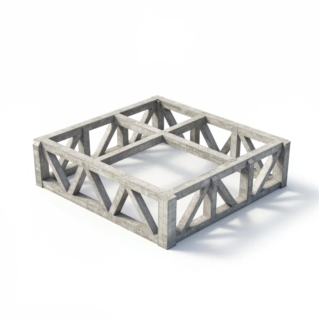 Industrial roof truss isolated on a white background