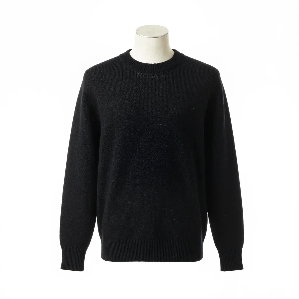 Minimalist knit sweater isolated on a white background