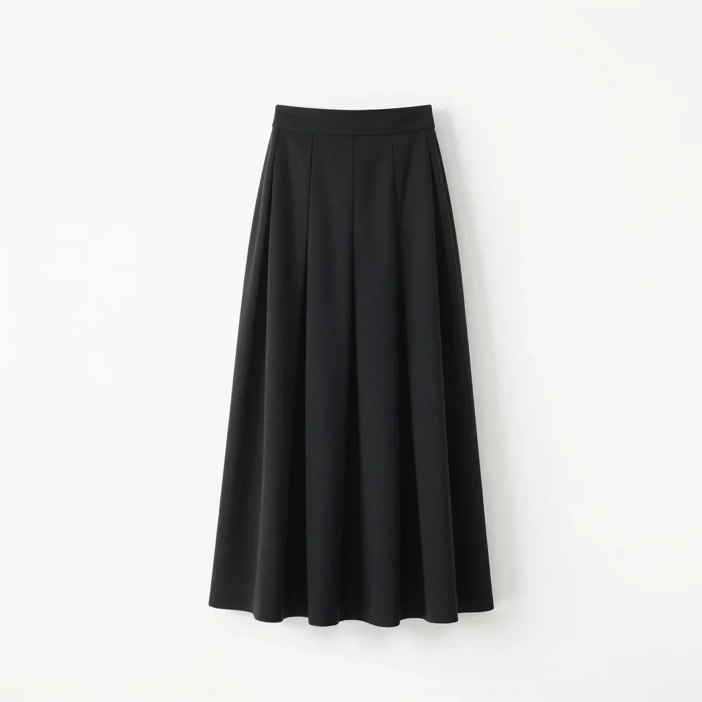 Minimalist pleated skirt isolated on a white background