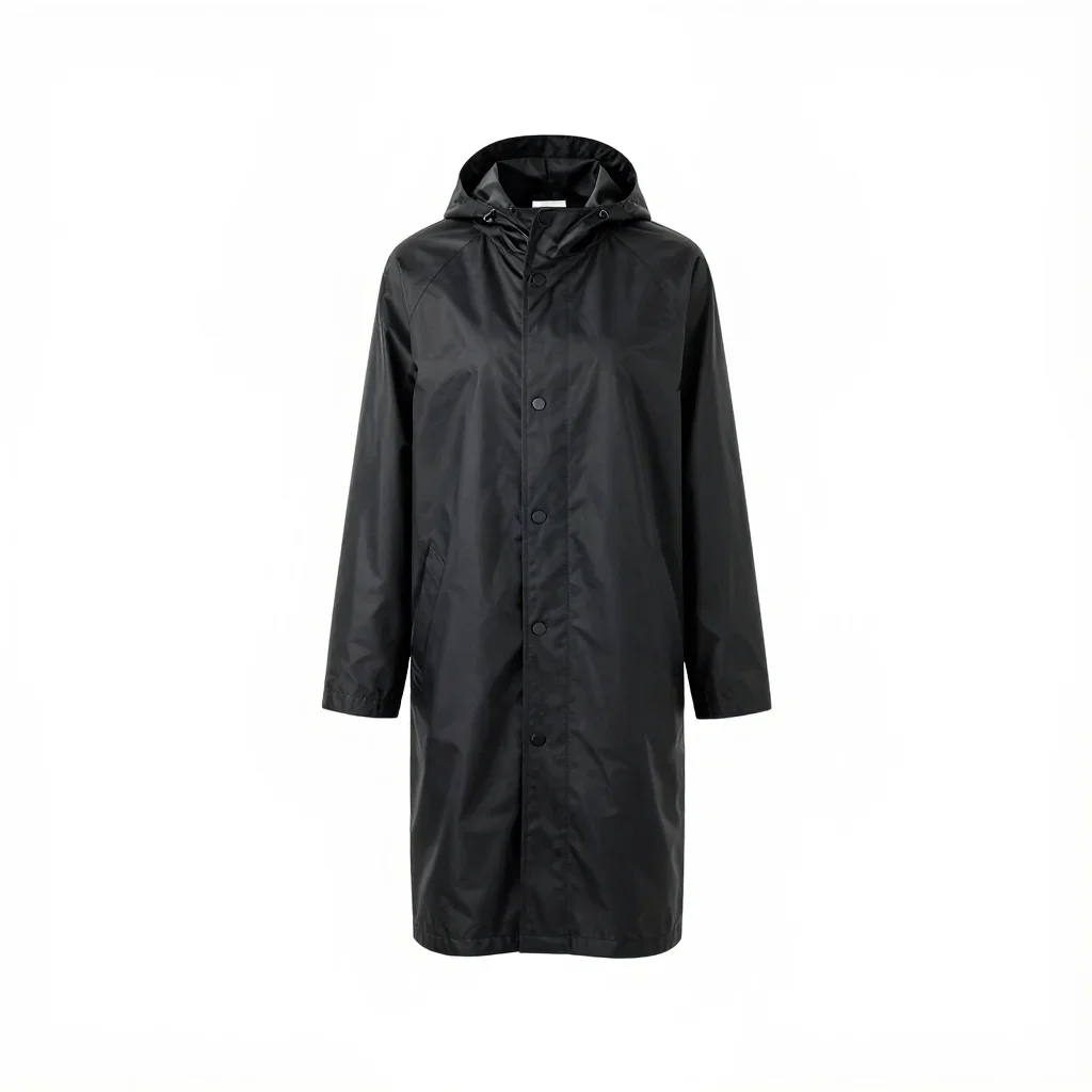 Minimalist raincoat isolated on a white background