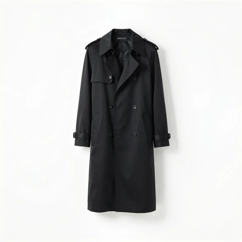 Minimalist trench coat isolated on a white background