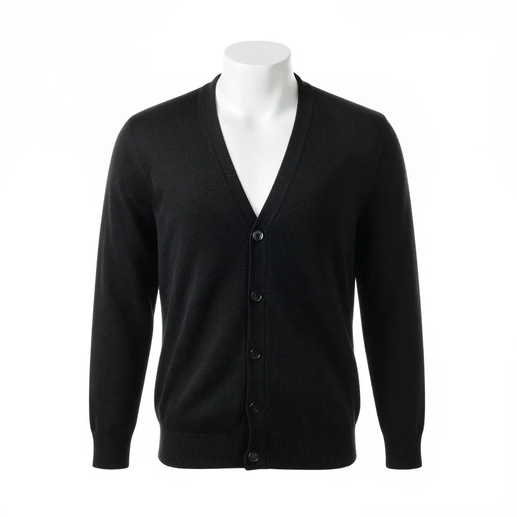 Sharply tailored cardigan isolated on a white background