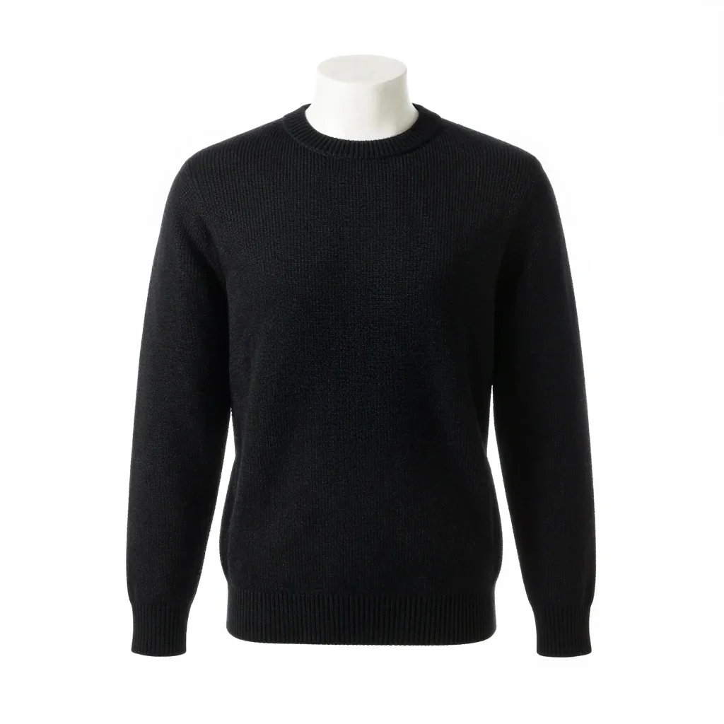 Sharply tailored knit sweater isolated on a white background