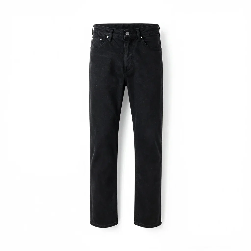 Sharply tailored pair of jeans isolated on a white background