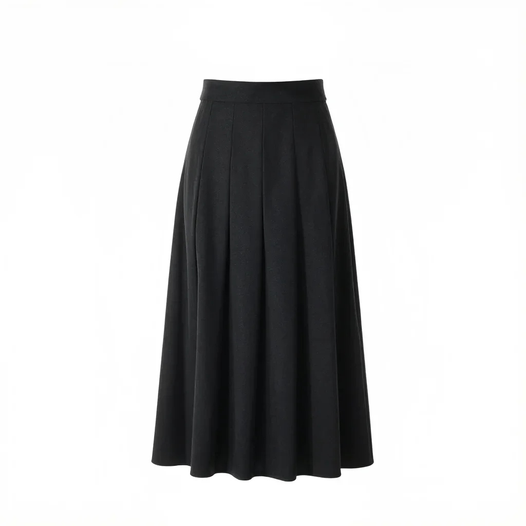 Sharply tailored pleated skirt isolated on a white background