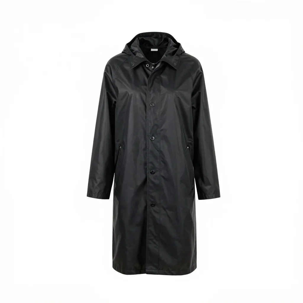 Sharply tailored raincoat isolated on a white background