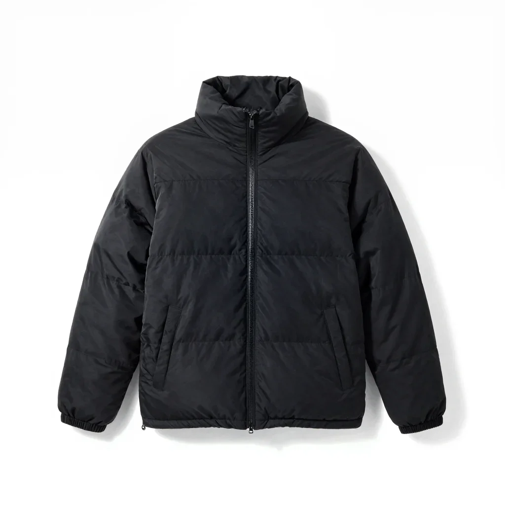Streetwear puffer jacket isolated on a white background