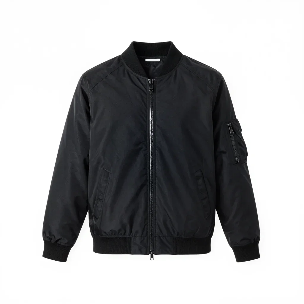 Techwear bomber jacket isolated on a white background