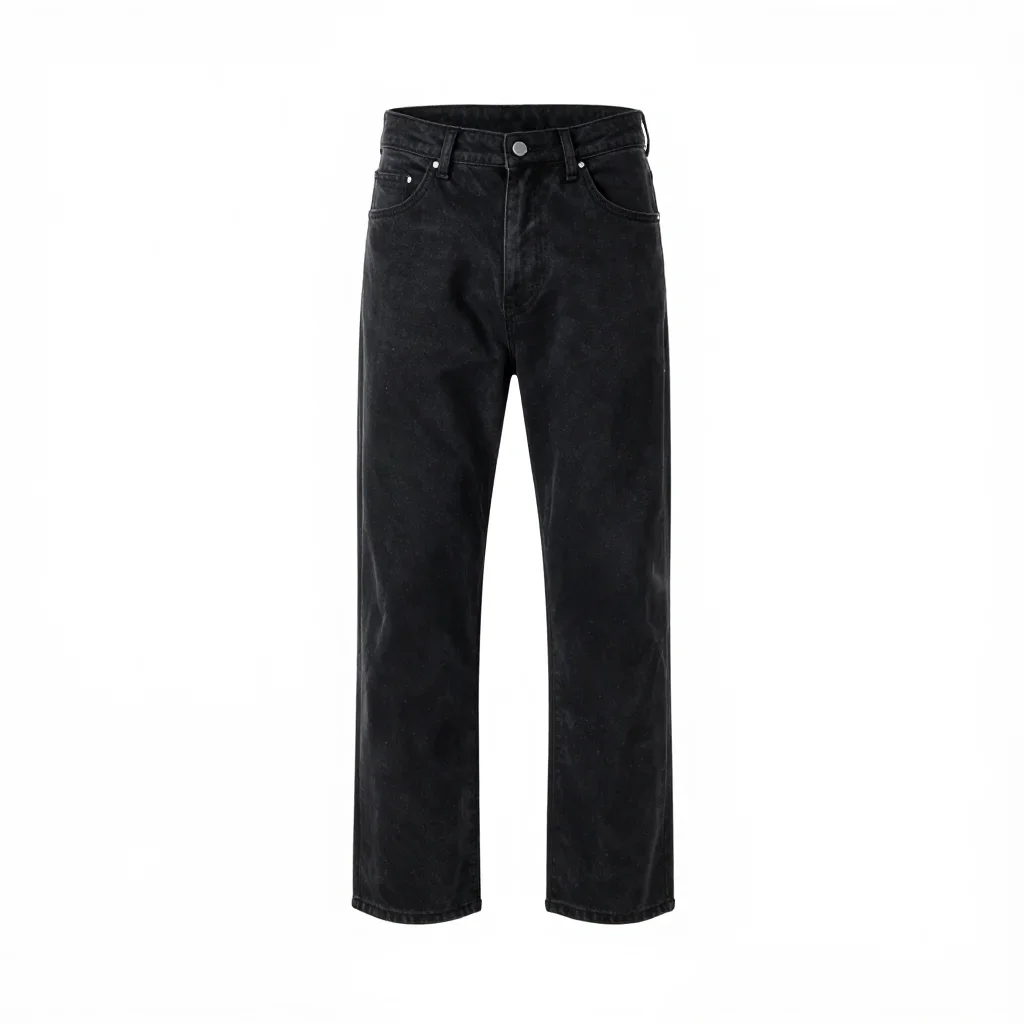 Techwear pair of jeans isolated on a white background