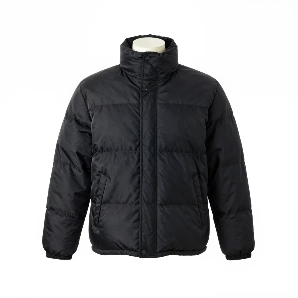 Vintage puffer jacket isolated on a white background