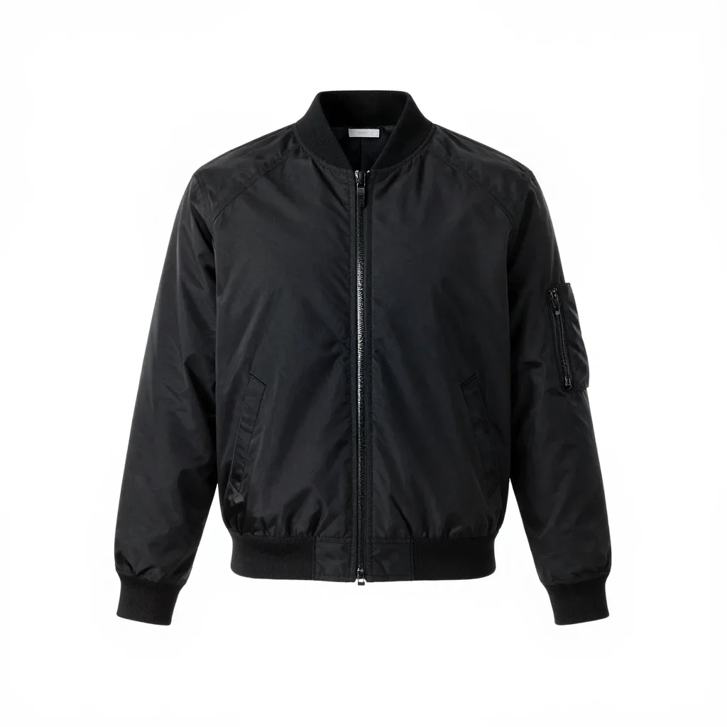 Avant-garde bomber jacket isolated on a white background