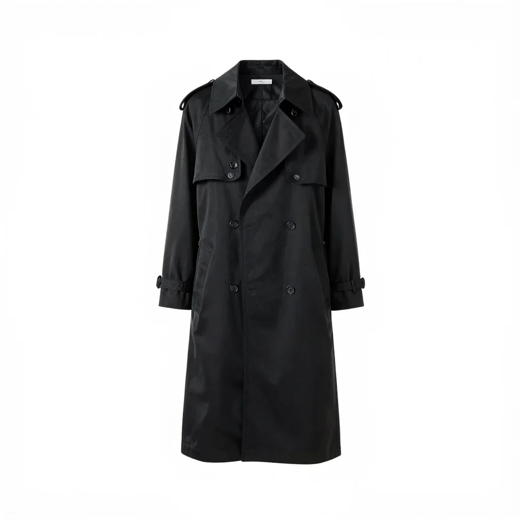 Avant-garde trench coat isolated on a white background
