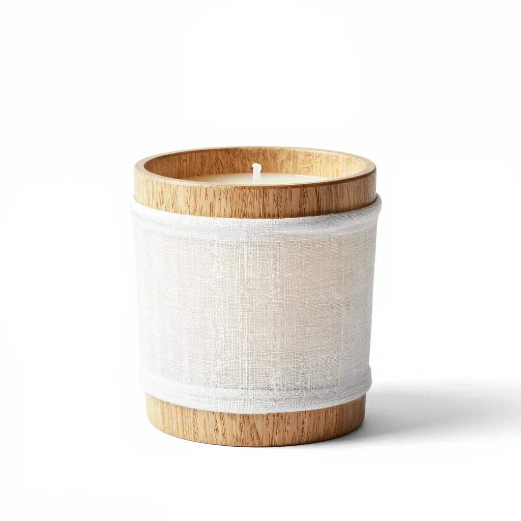 Boho candle isolated on a white background