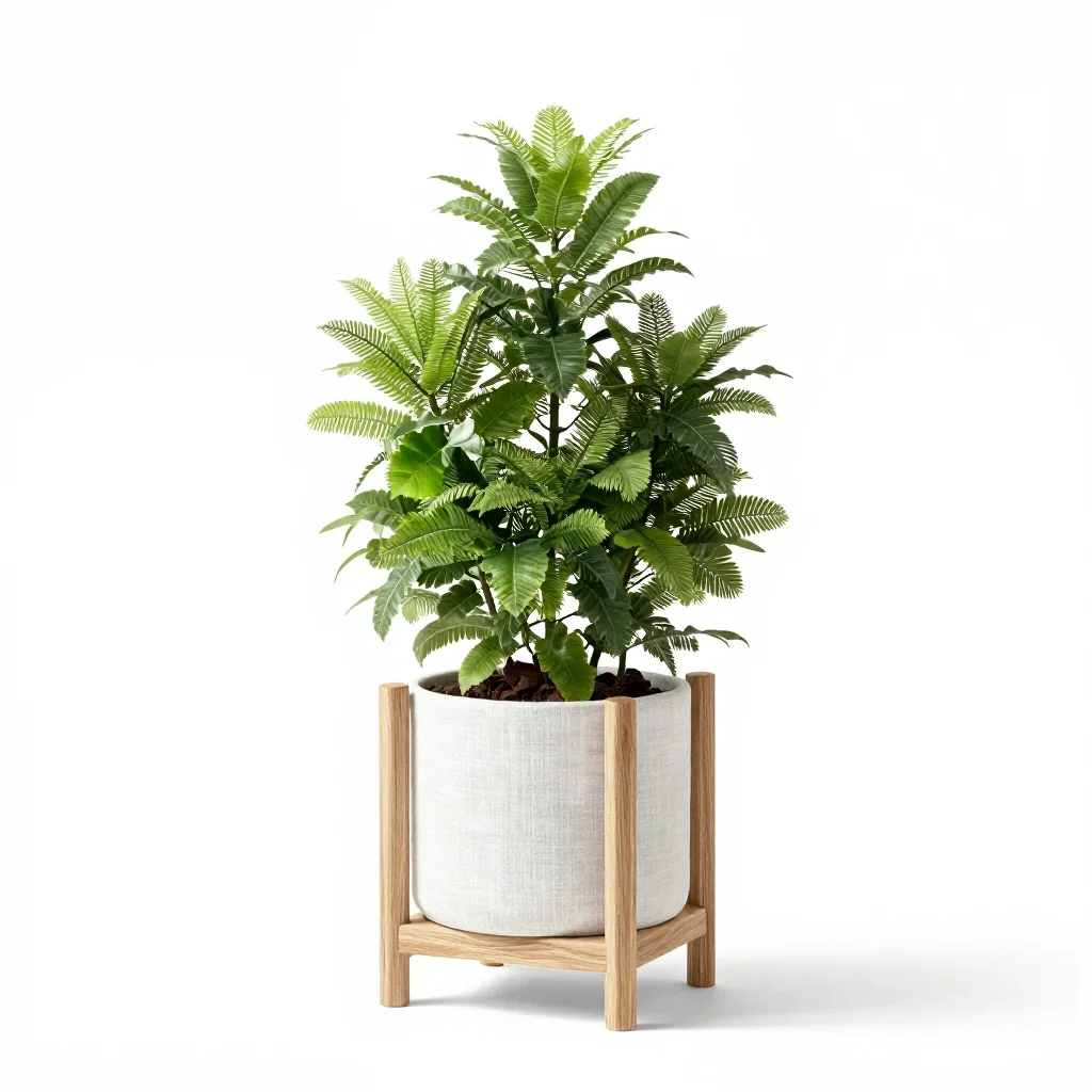 Mediterranean plant stand isolated on a white background
