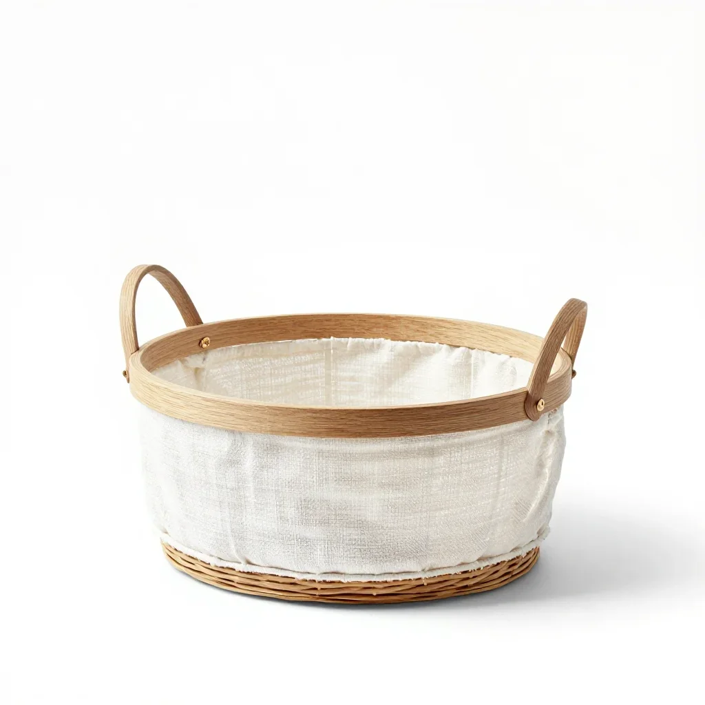 Minimalist basket isolated on a white background