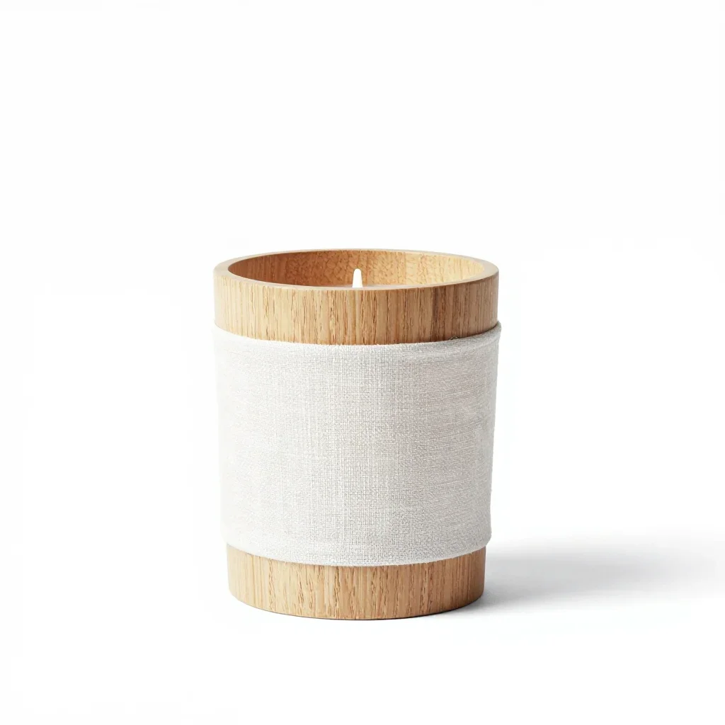 Minimalist candle isolated on a white background