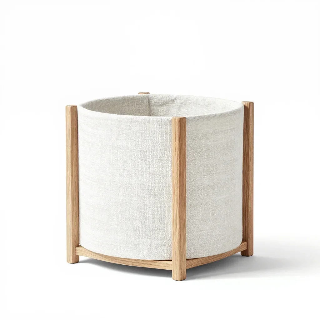 Minimalist side planter isolated on a white background