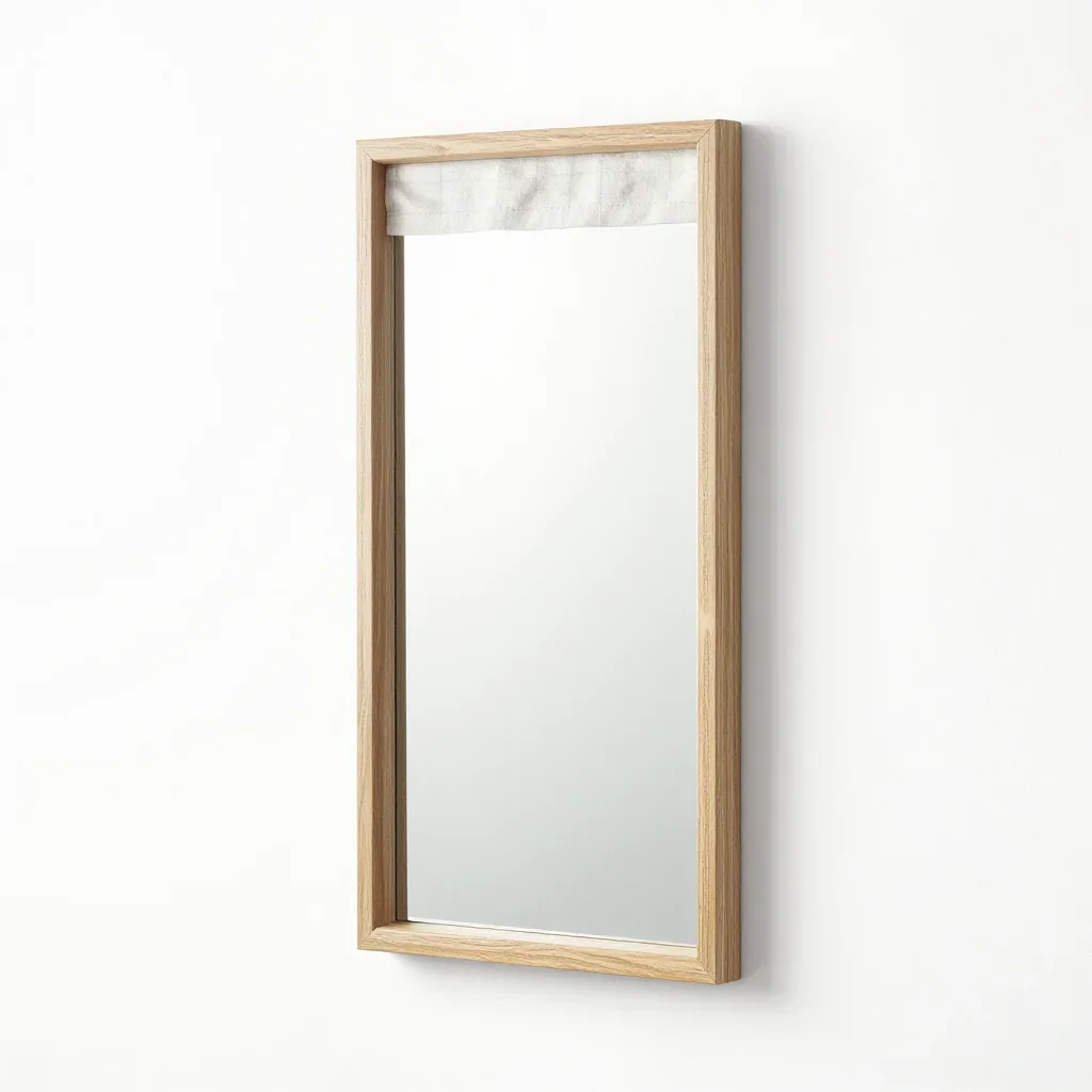 Minimalist wall mirror isolated on a white background