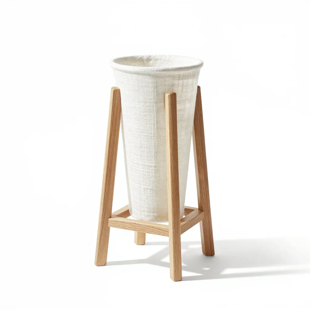 Art deco plant stand isolated on a white background