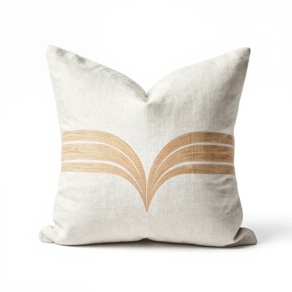 Art deco throw pillow isolated on a white background